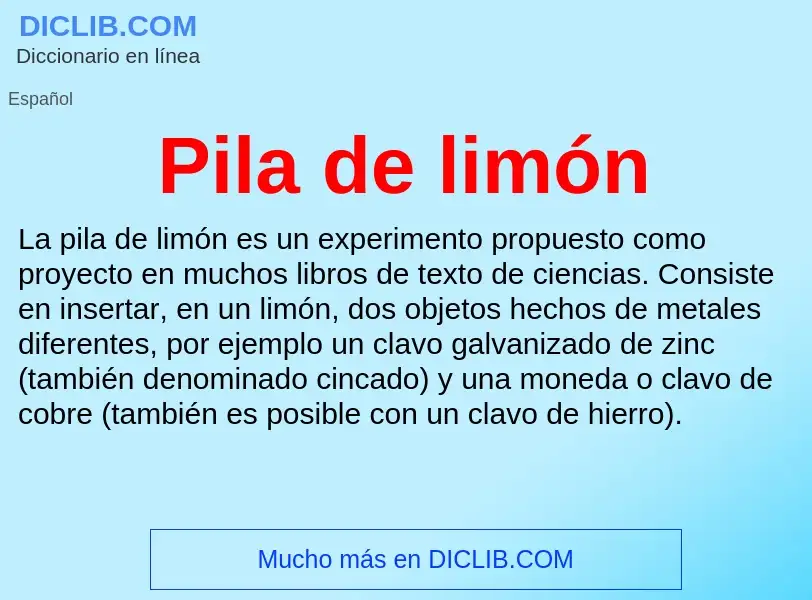 O que é Pila de limón - definição, significado, conceito