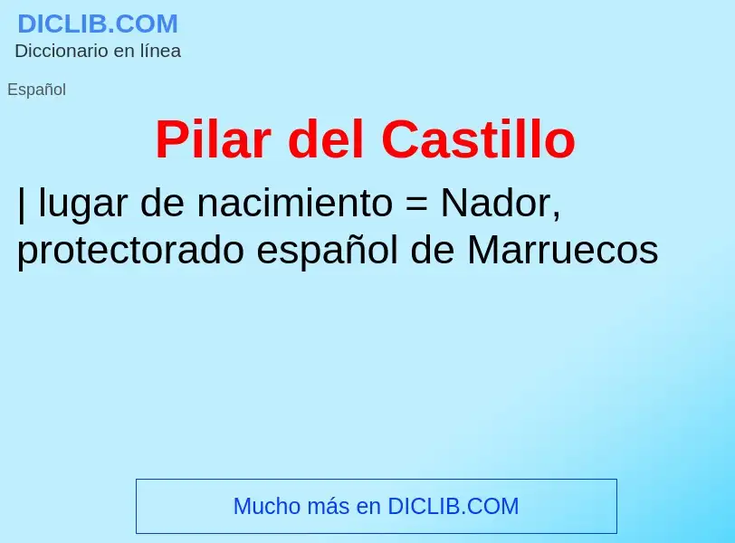 ¿Qué es Pilar del Castillo? - significado y definición