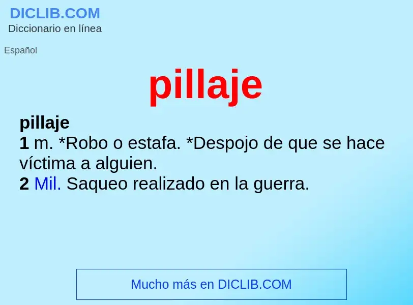 What is pillaje - definition