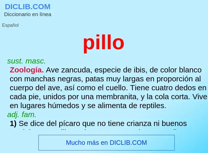 What is pillo - definition