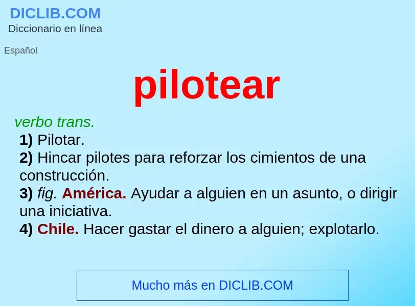 ¿Qué es pilotear? - significado y definición