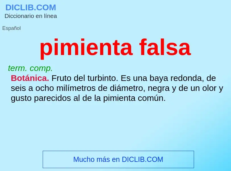 What is pimienta falsa - definition