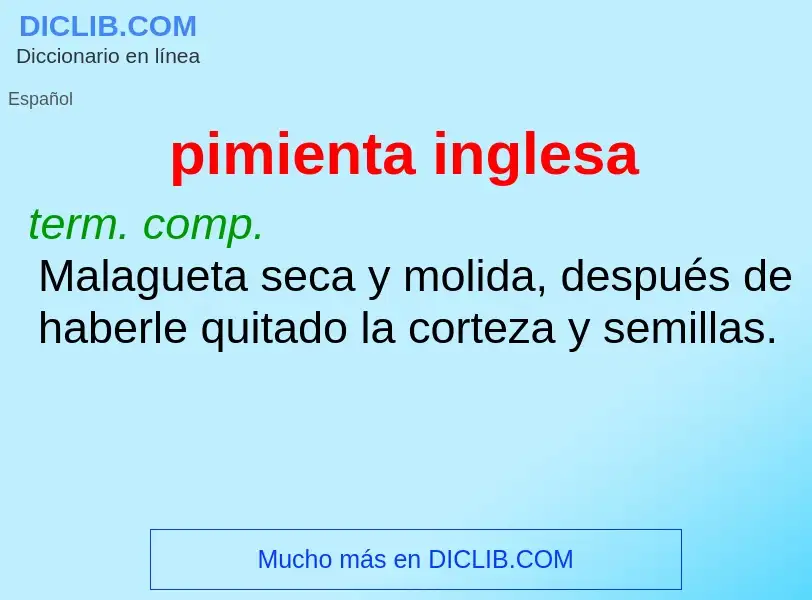 Wat is pimienta inglesa - definition