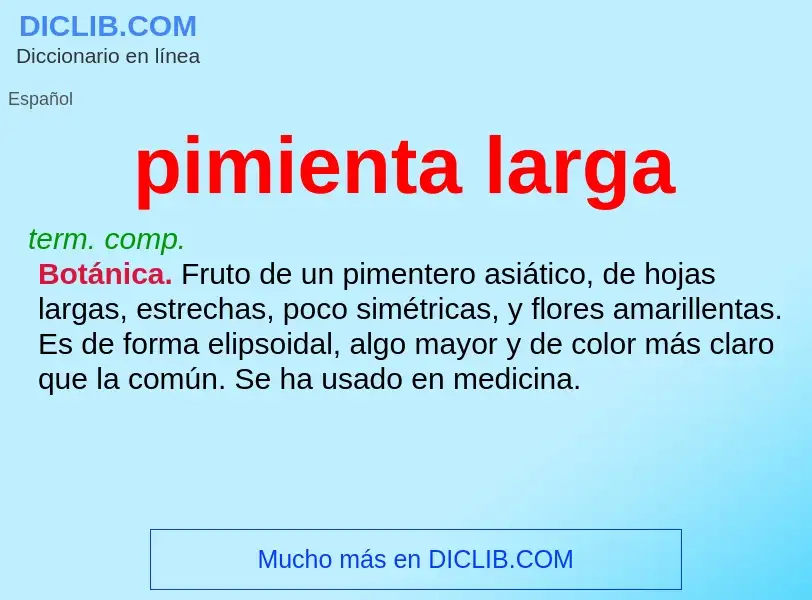 ¿Qué es pimienta larga? - significado y definición