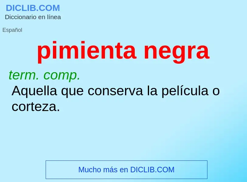 What is pimienta negra - definition