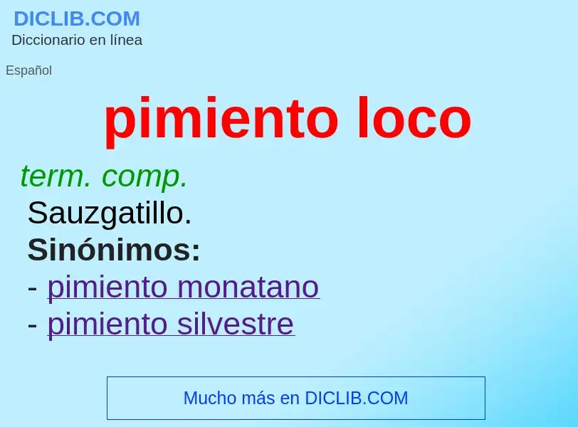 ¿Qué es pimiento loco? - significado y definición