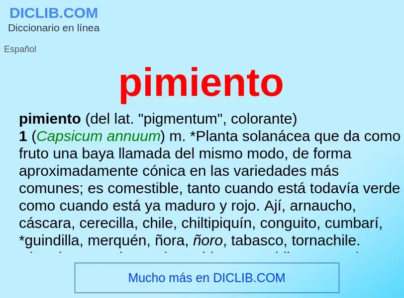 What is pimiento - meaning and definition