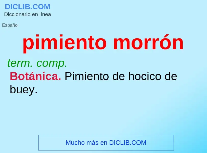 ¿Qué es pimiento morrón? - significado y definición