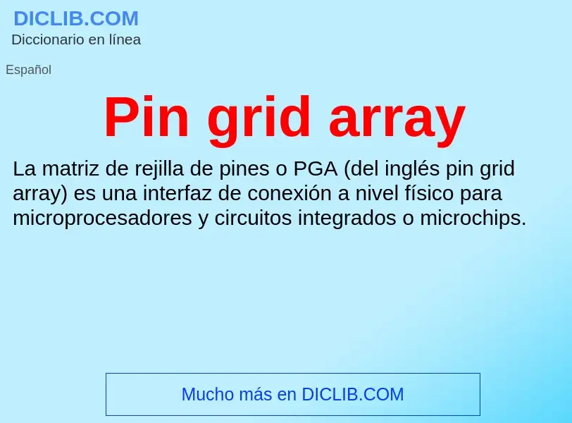 Τι είναι Pin grid array - ορισμός