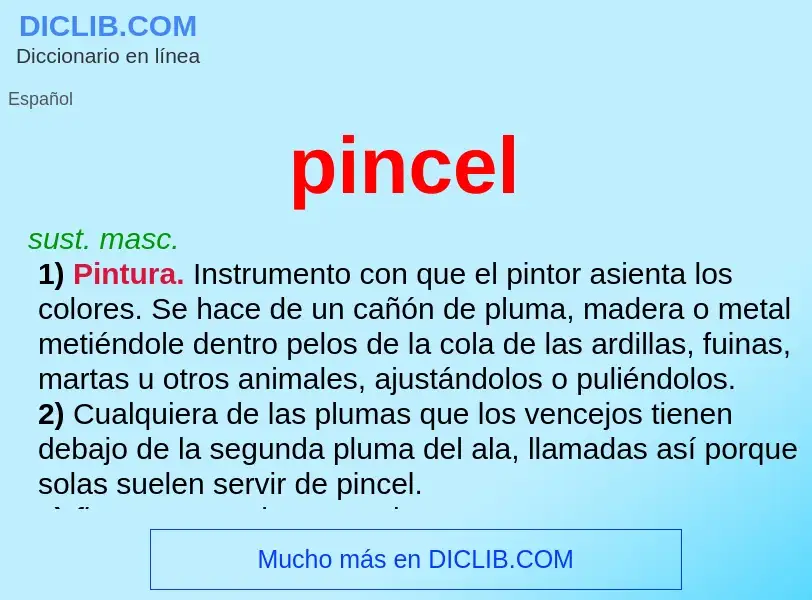 ¿Qué es pincel? - significado y definición