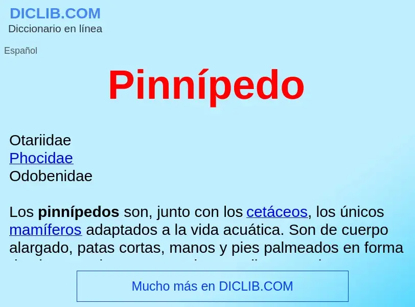 What is Pinnípedo  - meaning and definition