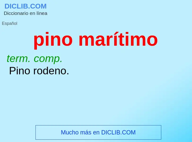 What is pino marítimo - meaning and definition