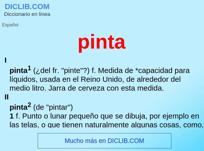 O que é pinta - definição, significado, conceito