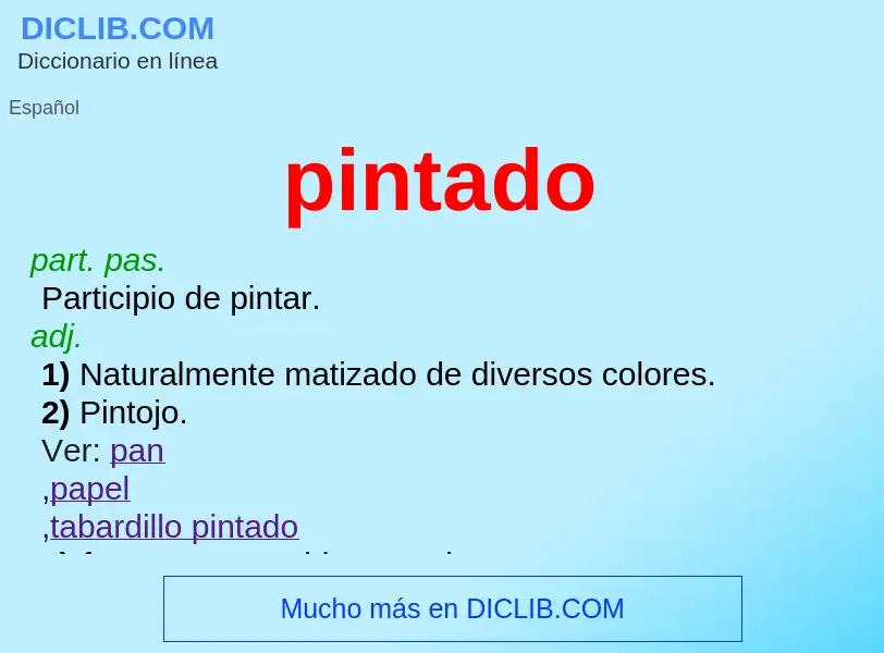 What is pintado - meaning and definition