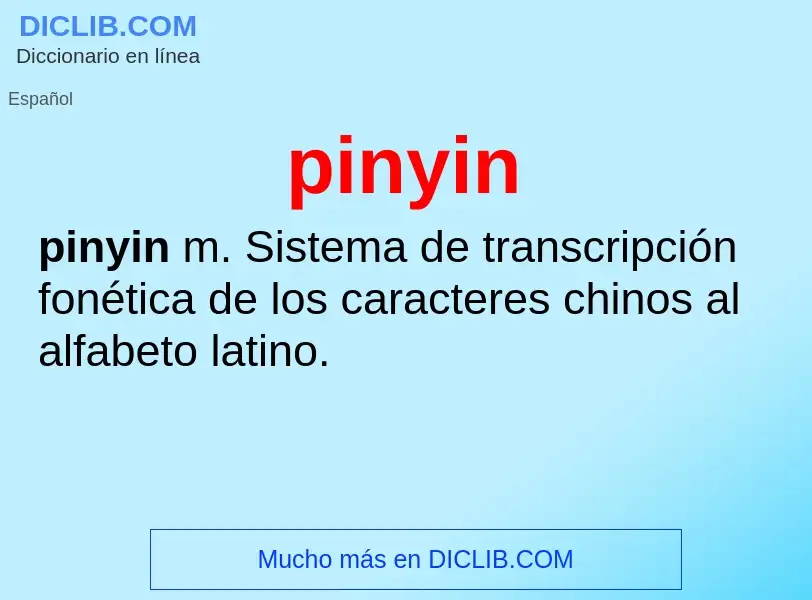 What is pinyin - meaning and definition