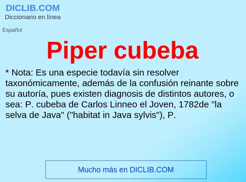 Was ist Piper cubeba - Definition