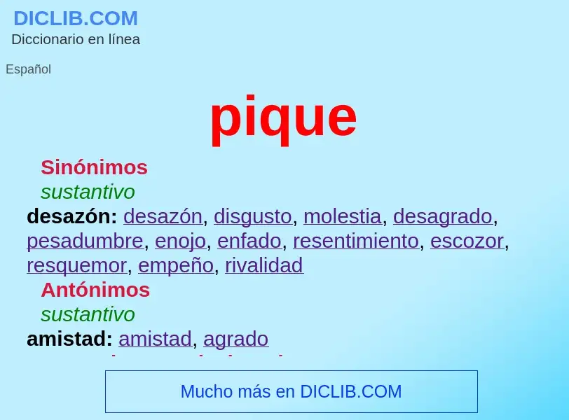 Wat is pique - definition