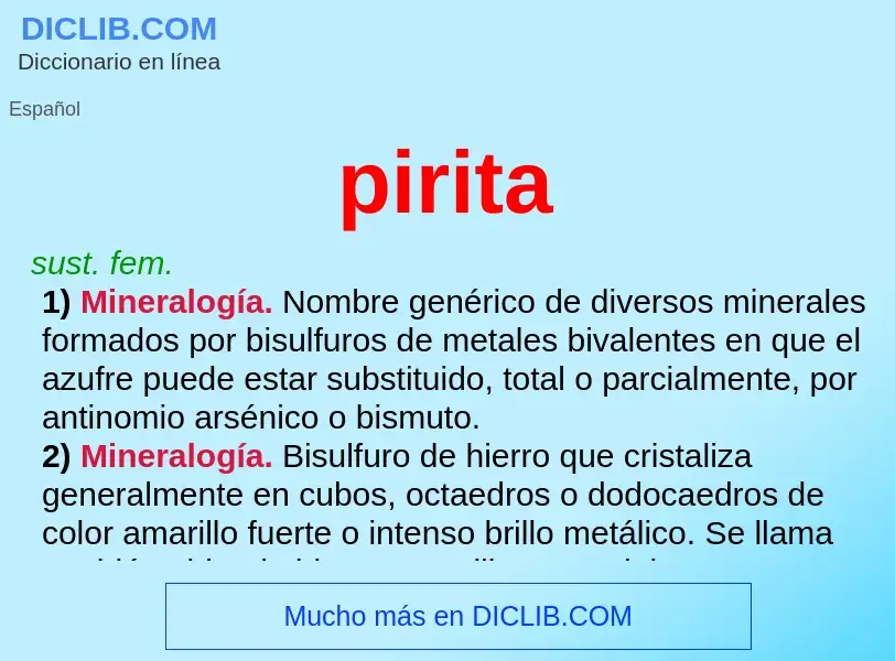 O que é pirita - definição, significado, conceito