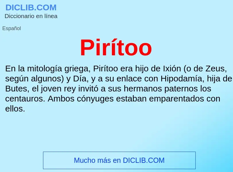 ¿Qué es Pirítoo? - significado y definición