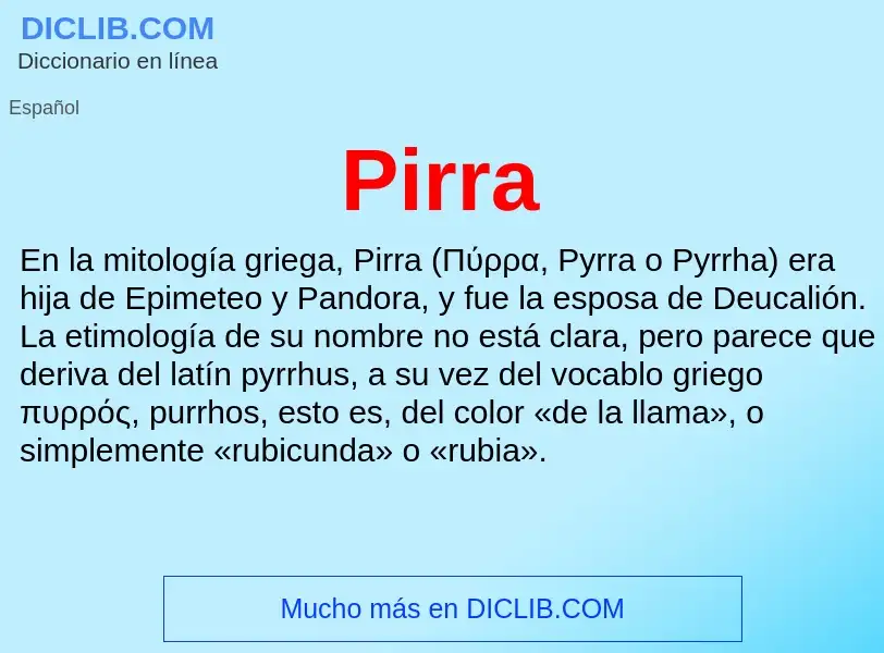 ¿Qué es Pirra? - significado y definición