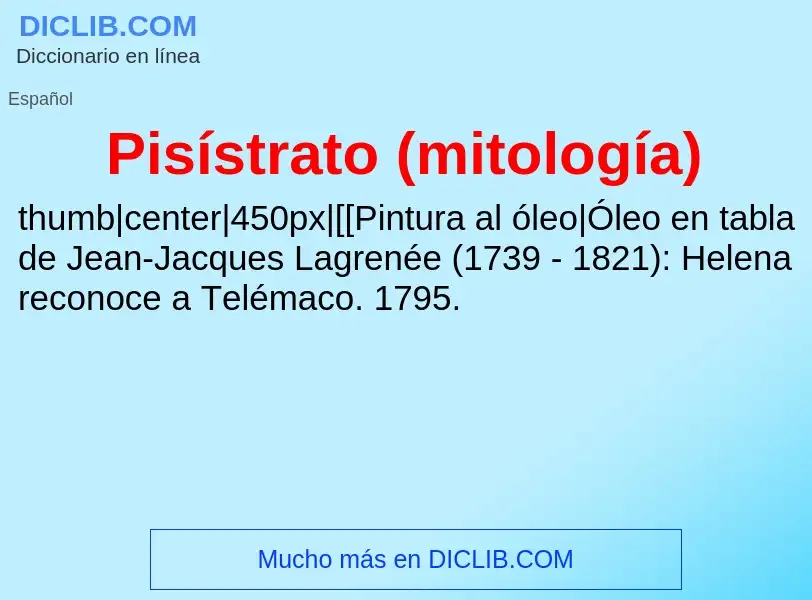 ¿Qué es Pisístrato (mitología)? - significado y definición