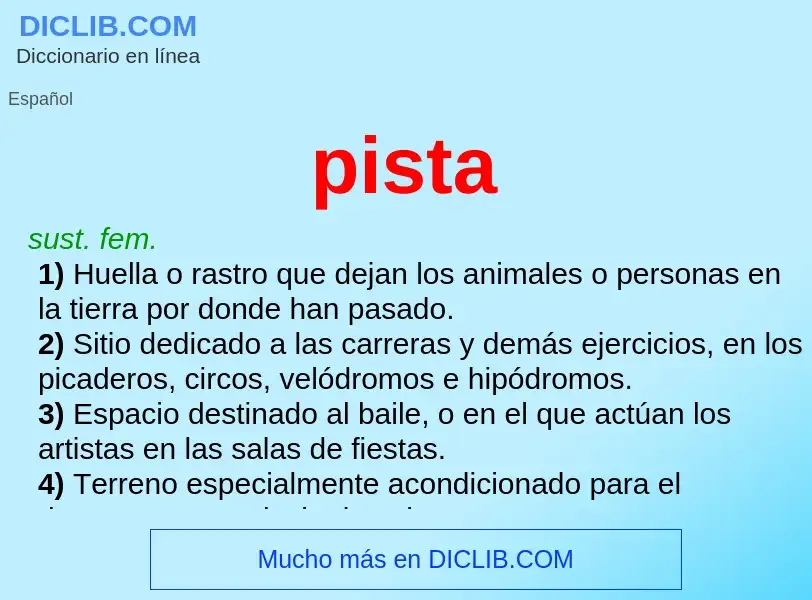 Wat is pista - definition