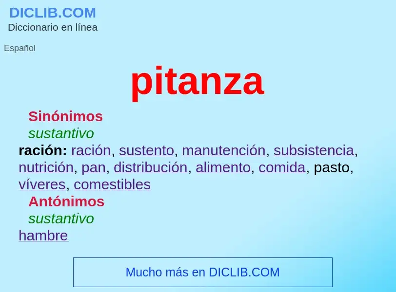 Wat is pitanza - definition