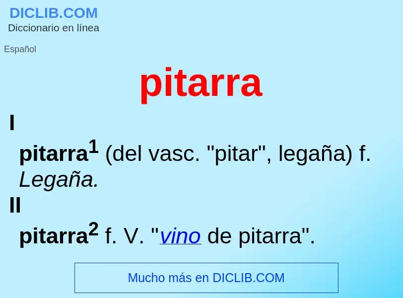 What is pitarra - definition