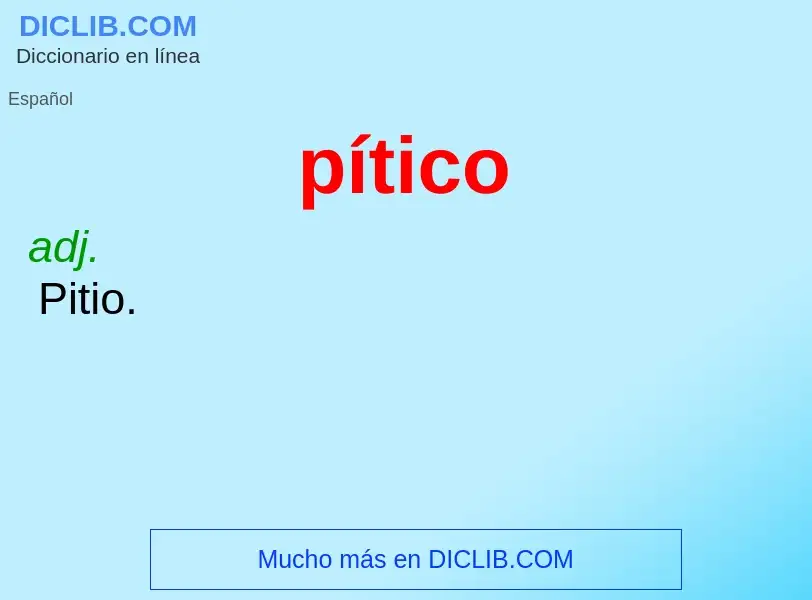 O que é pítico - definição, significado, conceito