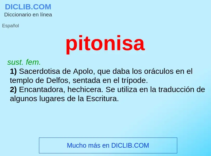 ¿Qué es pitonisa? - significado y definición