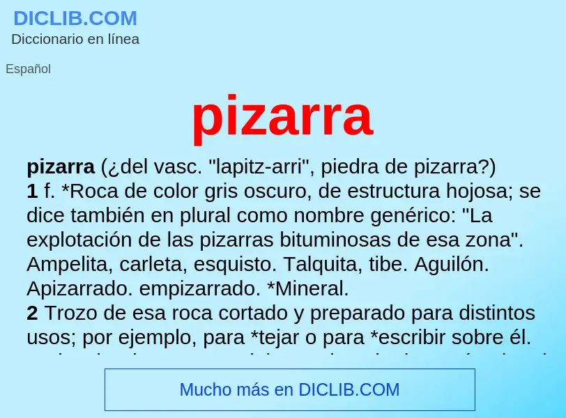 Wat is pizarra - definition