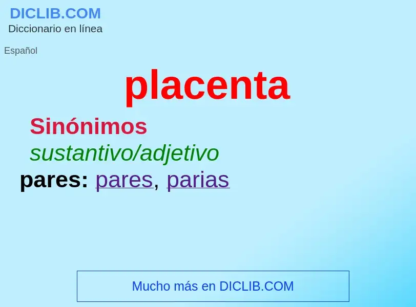 Wat is placenta - definition