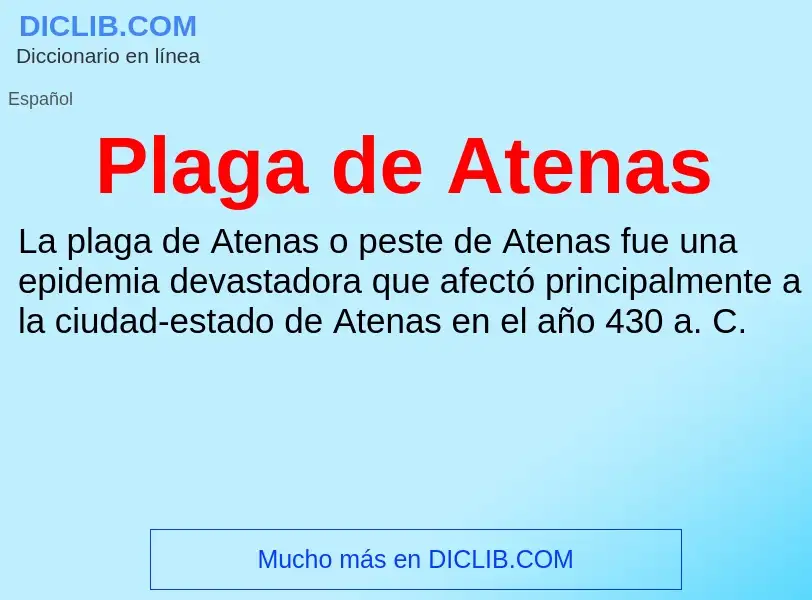 O que é Plaga de Atenas - definição, significado, conceito