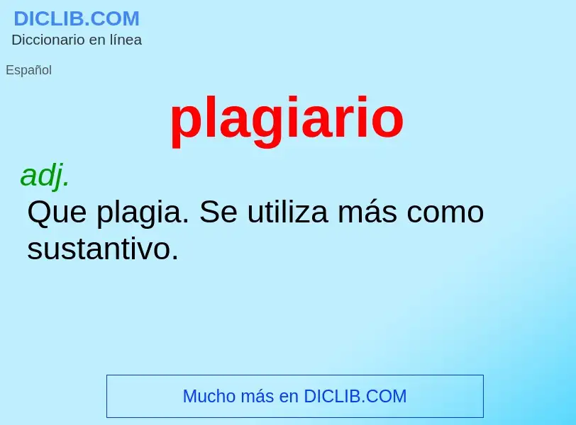 What is plagiario - definition