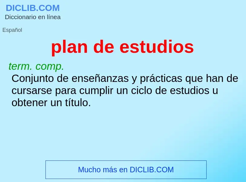 O que é plan de estudios - definição, significado, conceito