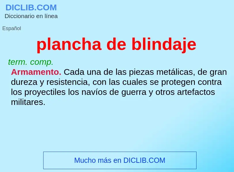 Wat is plancha de blindaje - definition