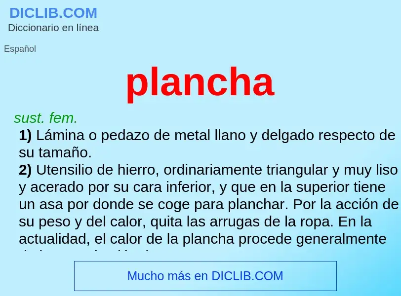 What is plancha - meaning and definition