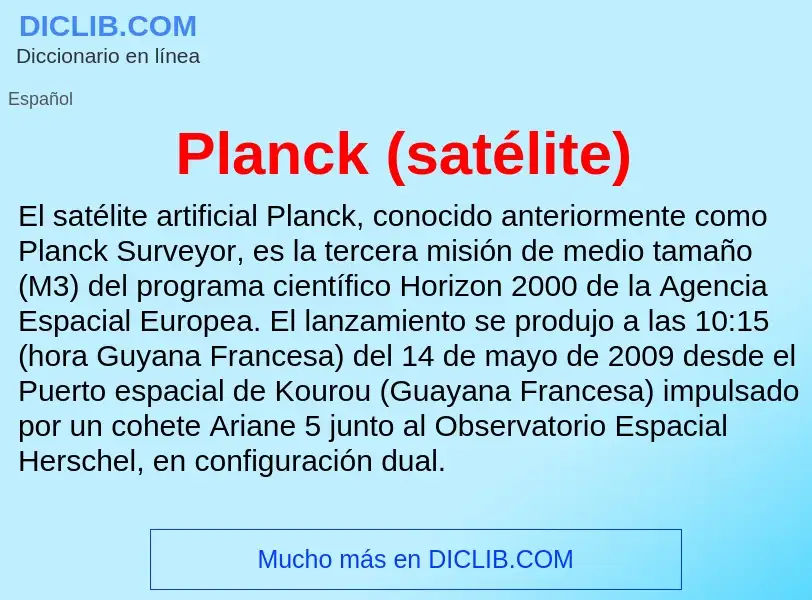 Τι είναι Planck (satélite) - ορισμός