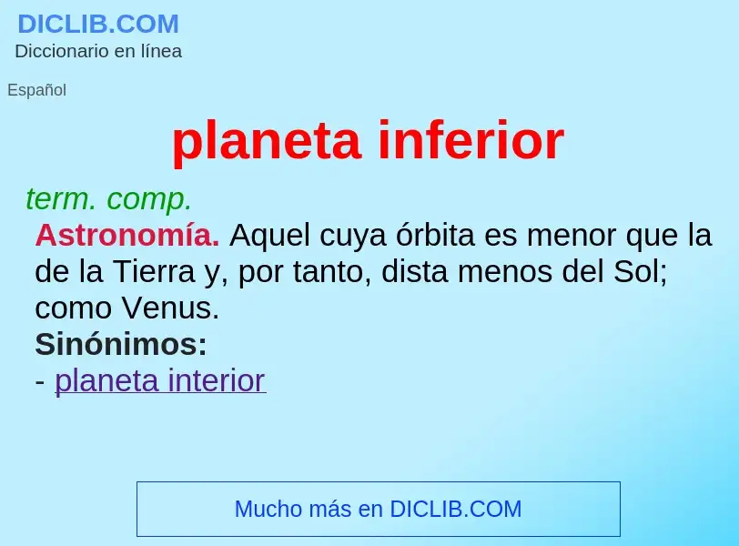 What is planeta inferior - definition