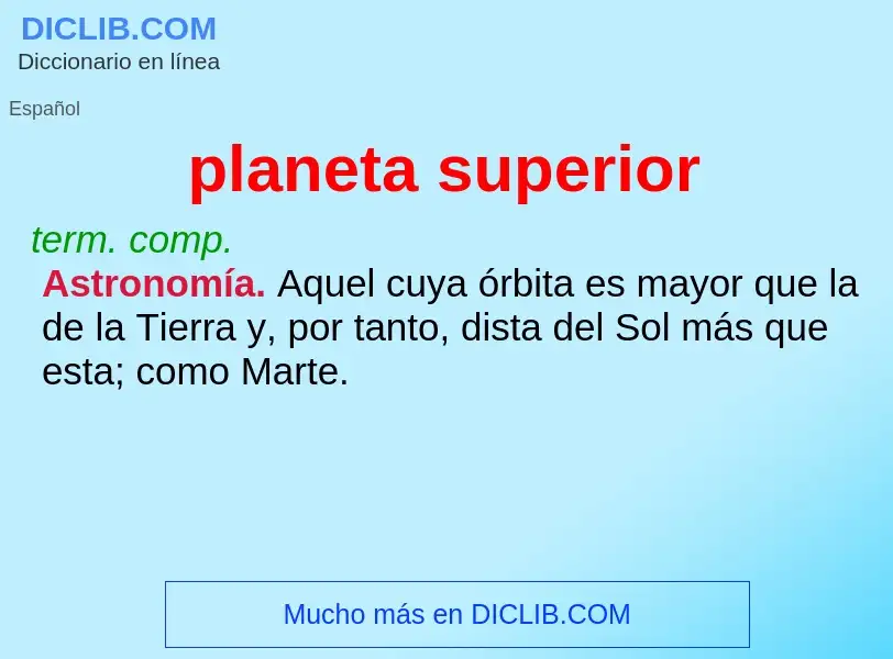 Was ist planeta superior - Definition