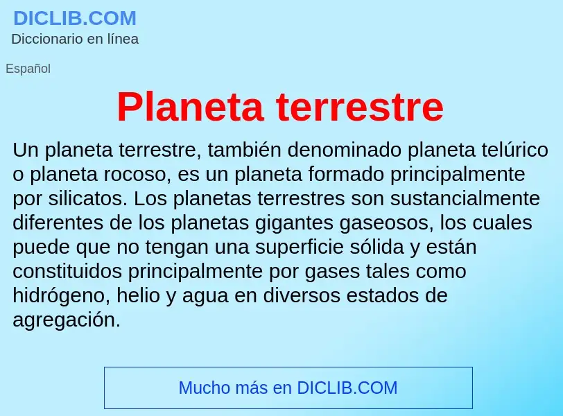 O que é Planeta terrestre - definição, significado, conceito