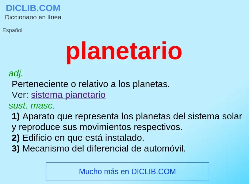 Qu'est-ce que planetario - définition