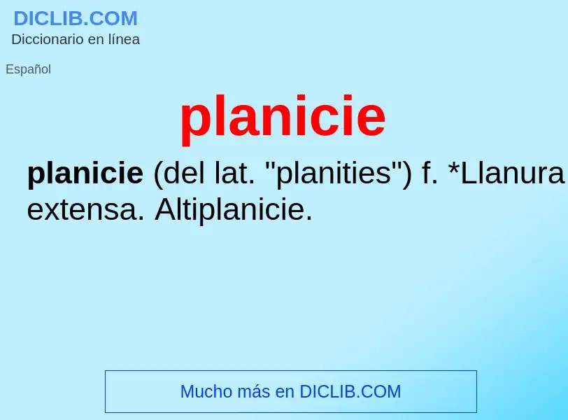 What is planicie - definition