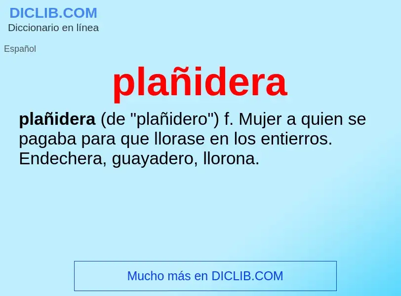 What is plañidera - meaning and definition