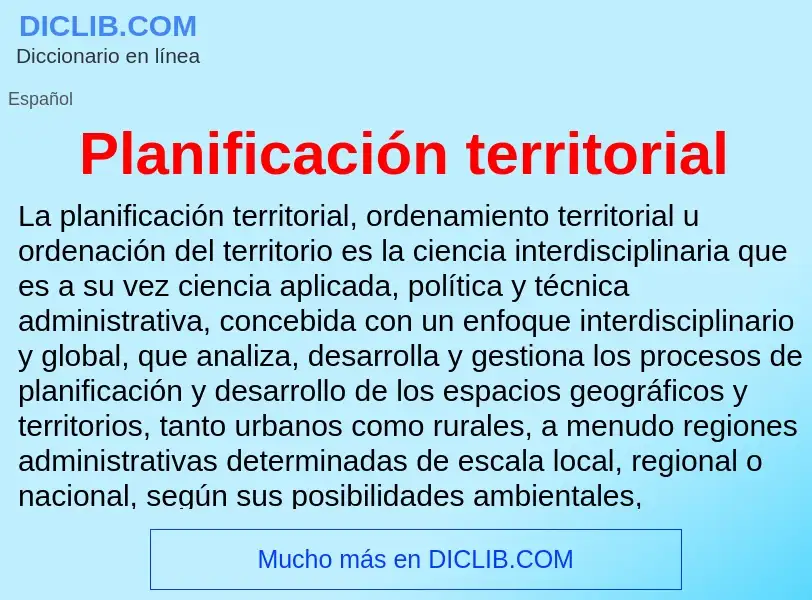 Что такое Planificación territorial - определение