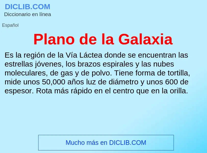 ¿Qué es Plano de la Galaxia? - significado y definición