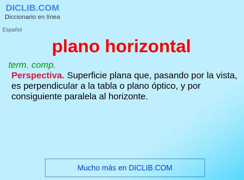 What is plano horizontal - meaning and definition