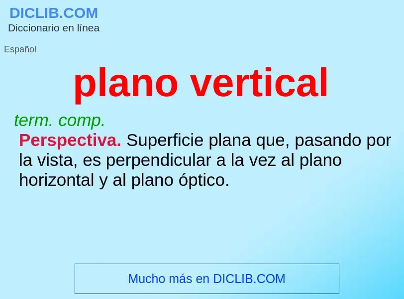 ¿Qué es plano vertical? - significado y definición