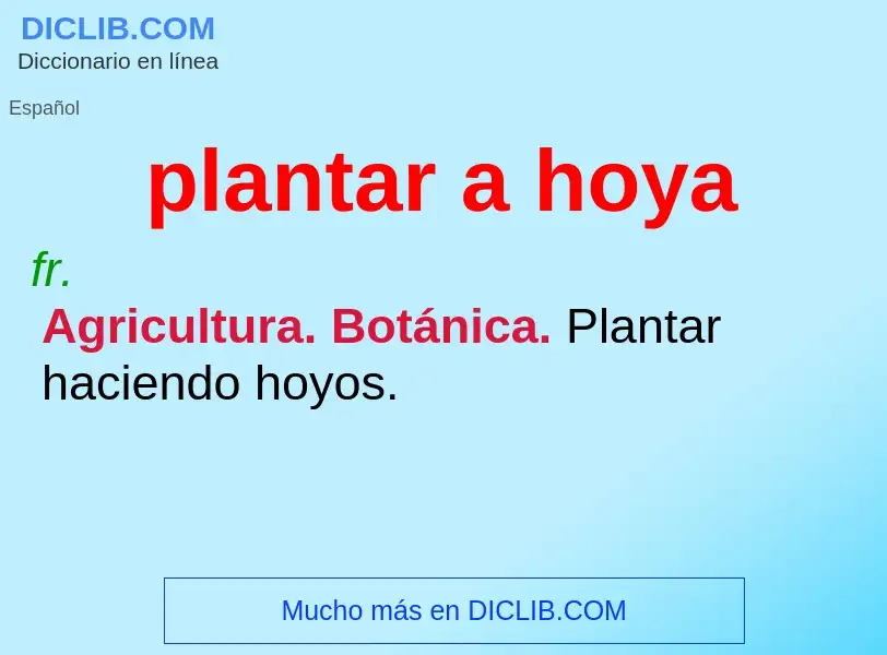 Wat is plantar a hoya - definition