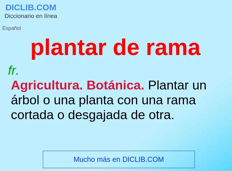 ¿Qué es plantar de rama? - significado y definición